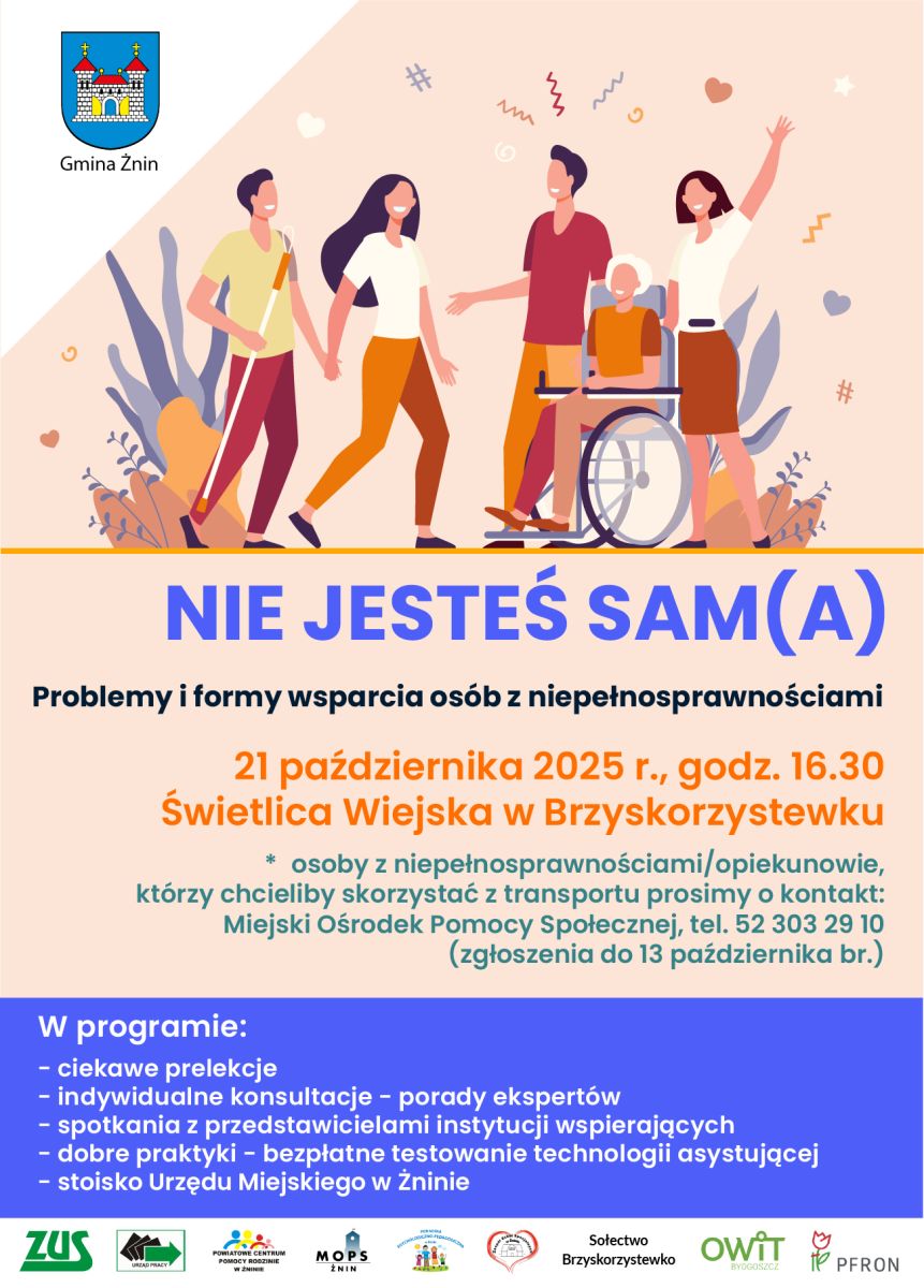 Zdjęcie: Gmina Żnin zaprasza na spotkanie z cyklu: Nie jesteś sam(a)